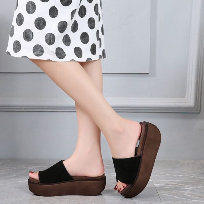 Comfortable Wedge Heel Platform Sandals | Wedge Heel Platform Slides for Women1