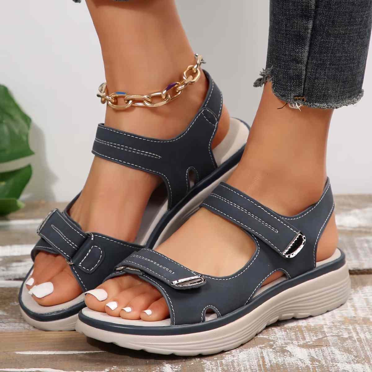 Summer Sandals for Women | Women’s Orthopedic Bunion Relief Sandals | Premium Arch Support Walking Shoes | Adjustable Straps | Vegan Leather | Black