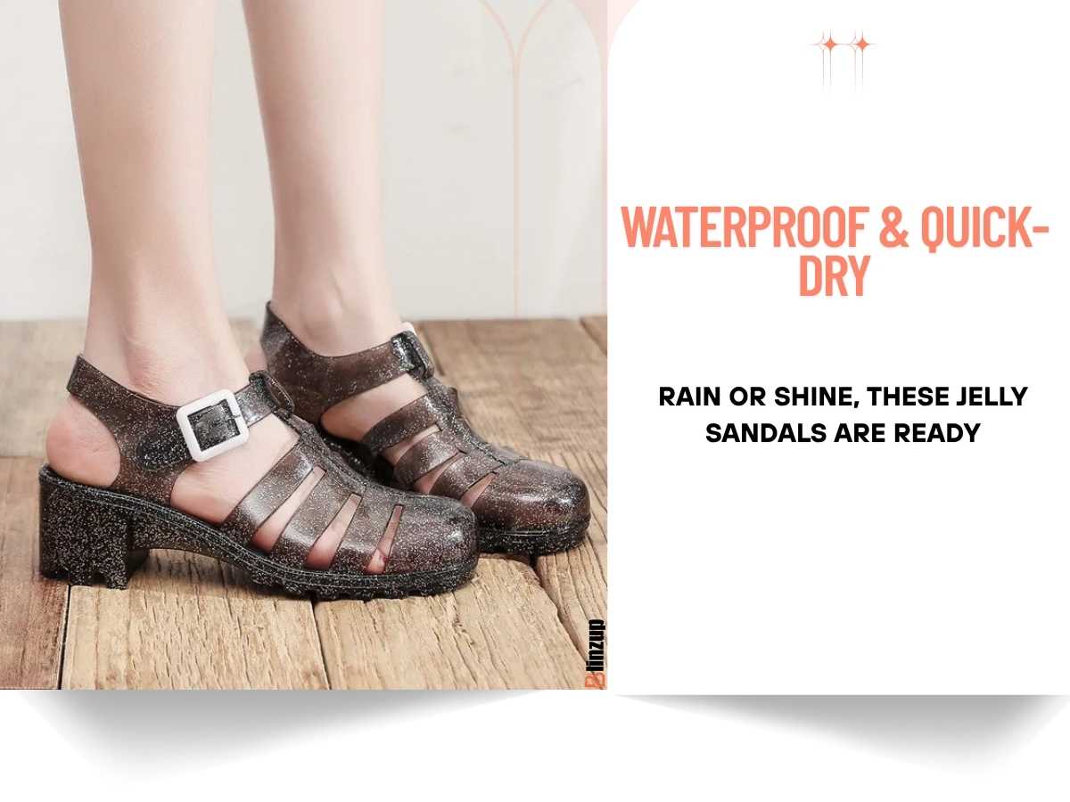 Heel Jelly Shoes for Women – Glitter Jellies with Comfort Fit